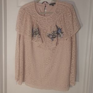 Lane Bryant Pink Lace Top 14-16